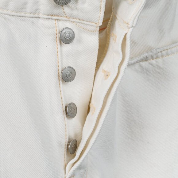 Acne Studios Mece Beaten White Distressed High-Waisted Jeans - Picture 11 of 12